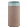 Blumenfisch cylindrical ceramic vases grey/turquoise