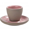 Espresso Cup & Saucer Sandrine Grey/Pink » Blumenfisch
