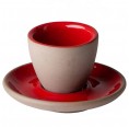 Espresso Cup & Saucer Sandrine Grey/Red » Blumenfisch