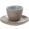 Espresso Cup & Saucer Sandrine Grey/Turquoise » Blumenfisch
