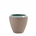 Small home decor Stoneware Ceramic Vase Acelya Grey/Turquoise » Blumenfisch