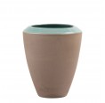 Medium-sized home decor Stoneware Ceramic Vase Acelya Grey/Turquoise » Blumenfisch