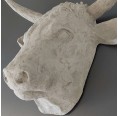 Blumenfisch Papier-Mâché Concrete Look Bull Head