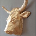 Eco Papier-Mâché Gold Bull Head Wall Sculpture » Blumenfisch