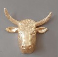Sustainable Bull Head Wall Ornament gilded Paper Mache » Blumenfisch