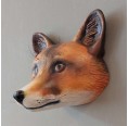 Fox head sculpture authentically hand-painted paper mache » Blumenfisch