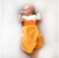 Swaddle blanket Yellow/Orange organic cotton plush | bingabonga