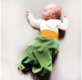 Swaddle blanket of GOTS organic cotton plush - Green/Yellow | bingabonga