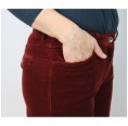 Organic Cotton Bootcut-Stretch Corduroy Trousers, bordeaux, detail