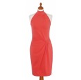 Off-The-Shoulder Summer Dress of Organic Jersey, coral