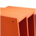 Modular Shelving System 'Leaning Tower' Orange side view » Blumenfisch