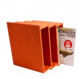 Shelving System 'Leaning Tower' Orange for Books » Blumenfisch