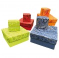 Eco-friendly Gift Boxes 'Marbleized' Set of 2 Boxes handmade Paper » Sundara