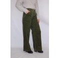 Olive Organic Cotton Bootcut Wide-Wale Corduroy Marlene Trousers | bloomers
