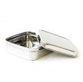 Square stainless steel bento box with lid | ECOlunchbox