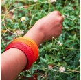 Fairtrade Bangle ART Red & Orange handmade from recycled cotton paper » Sundara