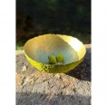 Bicolour Recycled Cotton Paper Mache Bowl Green/Gold » Sundara