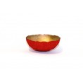 Red/Gold Bicolour Recycled Cotton Paper Mache Bowl » Sundara
