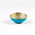 Turquoise/Gold Recycled Cotton Paper Mache Bowl » Sundara
