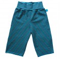Capris striped navy-turquoise organic cotton jersey | bingabonga