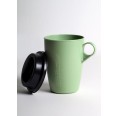 Reusable Coffee Cup to go with lid, light green | BioFactur