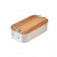 Stainless Steel Lunchbox Wood Snack with Beech Wood Lid » Tindobo