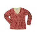 Womens Cardigan Emely eco cotton red/colourful | Reiff