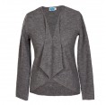 Women Crape Jacket “Rosa” from Merino Wool - Stone | Reiff
