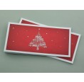 Christmas Card red with English Tag Clouds Christmas Tree | eco-cards
