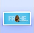 eco cards Christmas Card Blue with Pine Cone