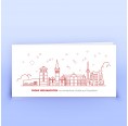 Eco Christmas Card Düsseldorf Skyline Red » eco-cards