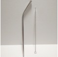 Dora's stainless steel drinking straw, curved, incl. brush