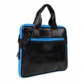 Upcycled laptop bag, blue zipper » ecowings