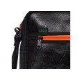 ecowings upcycled laptop bag detail orange zipper