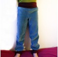 Essential children’s pull-on trousers light blue organic cotton | bingabonga