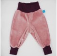 Baby Plush Trousers Antique Pink/Aubergine | bingabonga