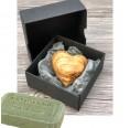 Gift Set 'heartily' Olive Soap Olive & Worry Stone Heart » D.O.M. 