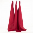 Eco-friendly Linen Plain Tea Towel Set of 3 Red » nahtur-design