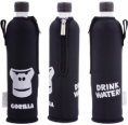 Reusable 0.5 l Glass Water Bottle & Gorilla Neoprene Sleeve » Dora‘s