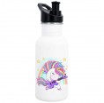 Dora’s Single Wall Stainless Steel Kids Water Bottle Push & Pull Lid - Rocking Unicorn