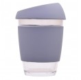 Dora’s to go glass tumbler with grey heat protection cuff