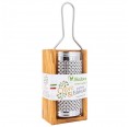 Stainless steel parmesan cheese grater in olive wood box » Biodora