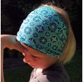Eco Cotton Hairband for girls & women, snow stars turquoise | bingabonga