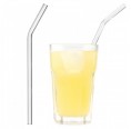 Glass Drinking Straws 23 cm curved, 4part Set | Halm