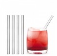 Glass Drinking Straws 15 cm curved, 4part Set | Halm