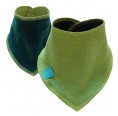 Reversible Baby Scarf lime/emerald, eco cotton bandana bib | bingabonga