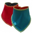 Reversible bandana bib teal/red eco cotton | bingabonga