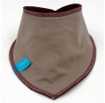 Baby reversible baby bandana eco cotton/fleece Taupe/Aubergine | bingabonga