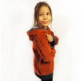 Eco Hoodie red-brown, PINEAPPLE lined hood for girls