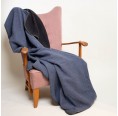 Fluffy Loden Blanket blue/black for armchair » nahtur-design